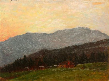 BOZZALLA GIUSEPPE Biella 1874 - 1958 Pollone (BI) "Il Monte Barone da...