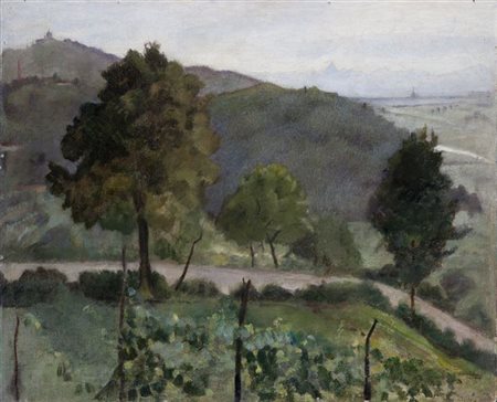 BOSWELL JESSIE Leeds (GB) 1881 - 1956 Moncrivello (VC) "Paesaggio da Sambuy...