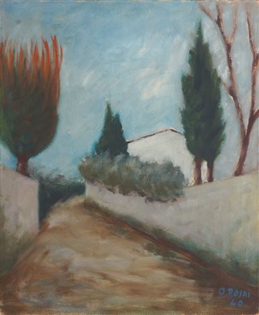 ROSAI OTTONE Firenze 1895 - 1957 Ivrea (TO) "Paesaggio" 1940 66x54,5 olio su...