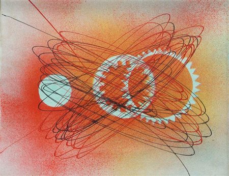 CRIPPA ROBERTO Monza 1921 - 1972 Bresso (MI) "Spirale" 1951 32x40 acrilico su...