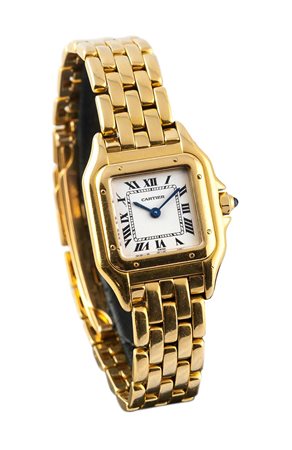 CARTIER Solo tempo, Mod. "Panthère", anni '90 28x21 Cassa in oro in tre parti...