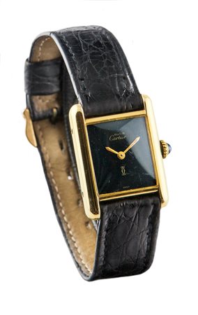 CARTIER Mod. "Tank vermeil" anni '80 29x21 Cassa in due parti in argento...