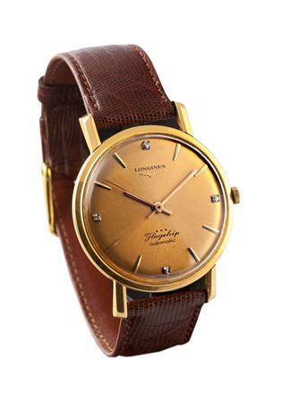 LONGINES Mod. "Flagship", anni '60 Diam. 35 Cassa in oro rosa in 2 parti....