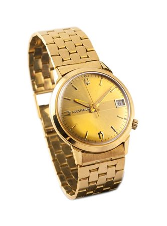 BULOVA Mod. "Accutron", anni' 70 Diam. 34 Cassa in oro in due parti con...