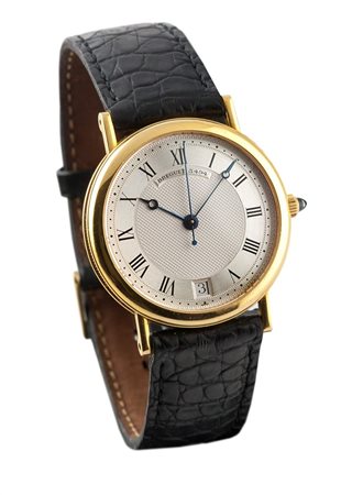 BREGUET Mod. "Classique", serie recente Diam 34 Cassa in oro giallo in tre...