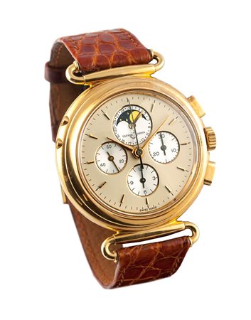 ULYSSE NARDIN Mod. "Chronographe calendario", anni 2000 Diam 41 Cassa in oro...