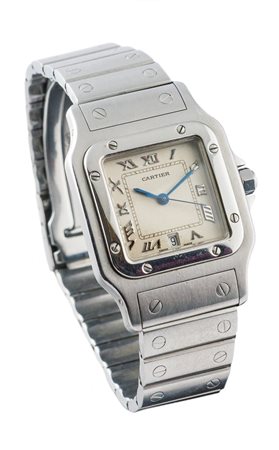 CARTIER Mod. "Santos Galbé" anni '90 30x30 Cassa di forma carre' in tre...