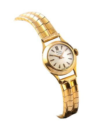 MILLER Orologio gioiello, anni '50 Diam. 18 Cassa in oro con bracciale...