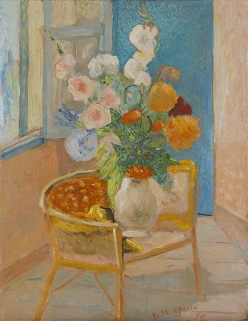 Francesco De Rocchi (Saronno 1902 - Milano 1978) - "Fiori d'estate" olio su...