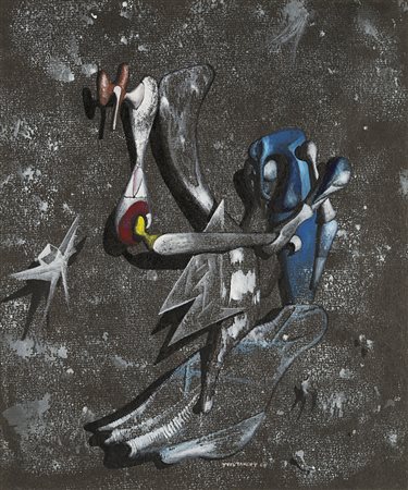 Yves Tanguy (Parigi 1900 - Woodbury 1955) - "Senza titolo" 1940 gouache su...