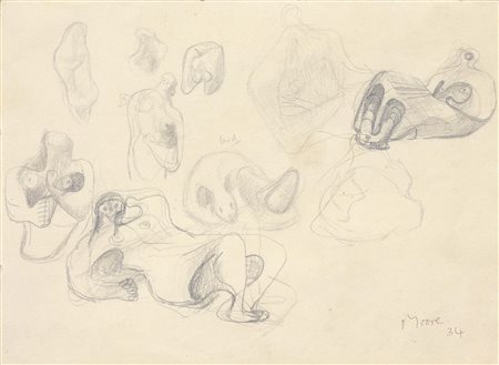 Henry Moore Castleford 1898 - Much Hadham 1986 Ideas for sculptures, 1934...