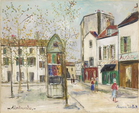 Maurice Utrillo Parigi 1883 - Dax 1955 Place du Tertre a Montmartre, 1940 ca....