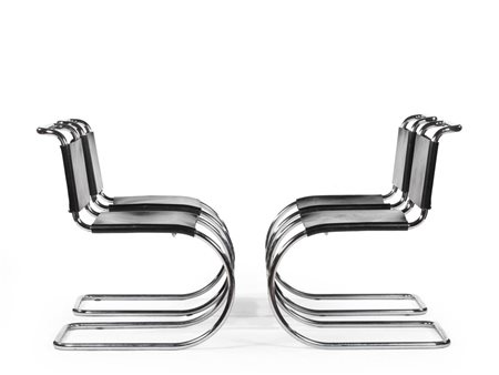 Ludwig Mies van den Rohe (Aachen, 1886 - Chicago, 1969) Sei sedie MR10 Chairs...