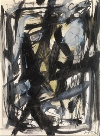 Emilio Vedova (Venezia 1919 - 2006) IMMAGINE DEL TEMPO pittura su carta su...