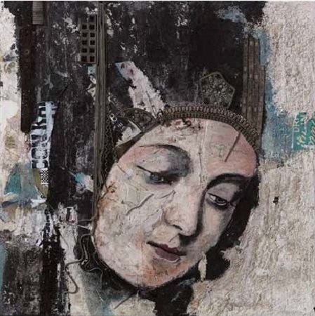 Monica Marioni (Treviso 1972) MADONNA tecnica mista su tela, cm 50x50 sul...