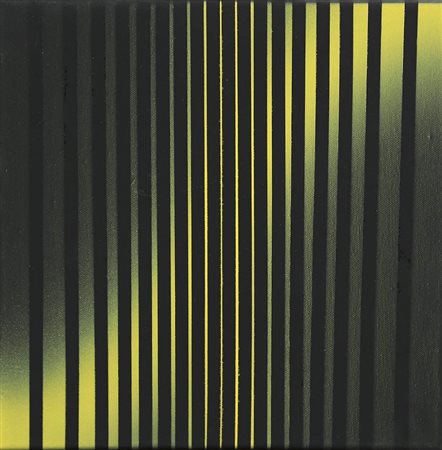 ENNIO FINZI 1931 " Luce vibrazione ", 1971 Olio su tela, cm. 30 x 30 Firmato...