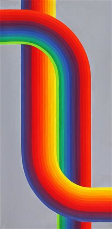JOEL STEIN 1926 " Peinture en progression chromatique ", 1974 Acrilico su...