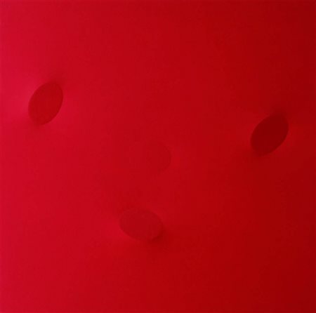TURI SIMETI 1929 " 4 ovali rossi ", 2003 Acrilico su tela sagomata, cm. 80 x...