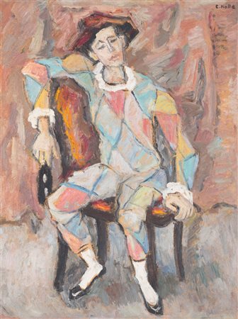 Emilio Notte (1891-1982) Arlecchino Firmato E. Notte in alto a destra Olio su...