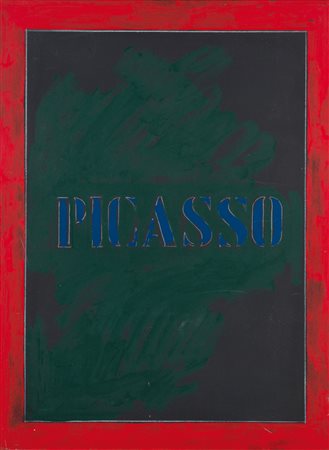 Tano Festa (1938-1988) Picasso Firmato Festa sul retro Acrilico su tela cm...