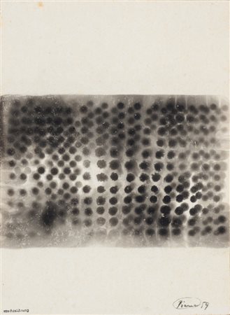 Otto Piene (1928-2014) Rauchzeichnung Firmata e datata Piene '59 in basso a...