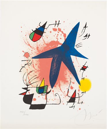 Joan Mirò (1893-1983) Senza titolo Firmata a matita Mirò in basso a destra...