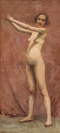 Antonio Bresciani (Napoli, 1902 – 1998) Nudo di donna olio su tela, cm 76,5x...