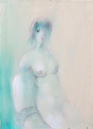 Antonio Munciguerra "Figura di donna" 1970 c.a olio e tm su tela cm 83x51...