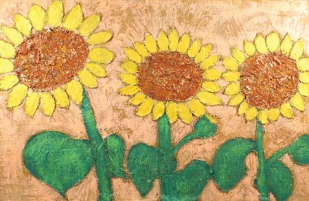 ROCHELLE CHEEVER XX Sec. "Sunflower is reaching", tecnica mista su tela,...