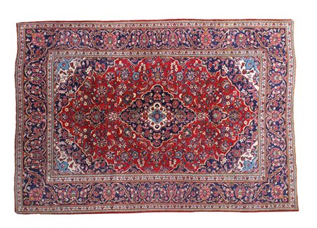 TAPPETO KASHAN IN LANA SU TRAMA IN COTONE Persia A WOOL AND COTTON KASHAN...