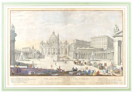 FRANCESCO POLANZANI Noale 1700 - Roma 1783 "Veduta di Piazza San Pietro con...