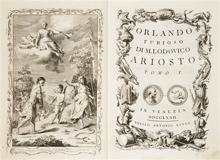 Ariosto, Ludovico Orlando furioso Venezia, Antonio Zatta, 1772-1773. In 4°. 4...