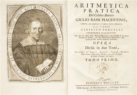 Aritmetica - Bassi, Giulio Aritmetica Pratica Piacenza, Niccolò Orcesi, e...