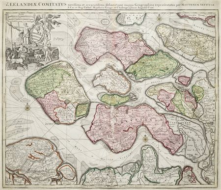 Cartografia - Seutter, Matthaeus Zeelandiae comitatus Incisione su rame,...