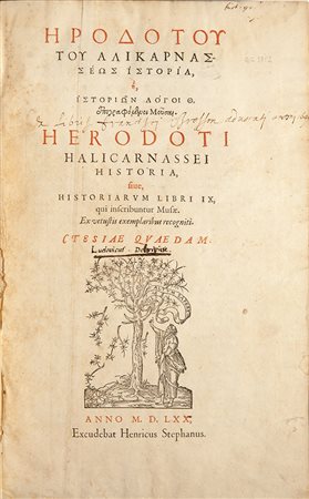 Erodoto di Alicarnasso Historia Parigi, H. Stephanus, 1570. In 2°....