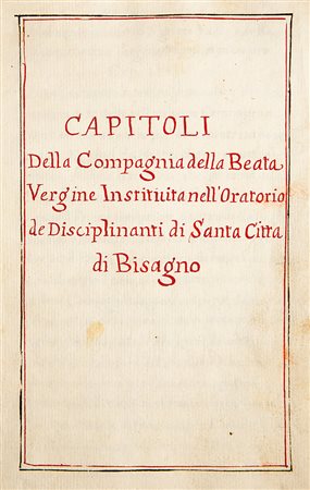 Genova - Manoscritto Capitoli della Compagnia della Beata Vergine Instituita...