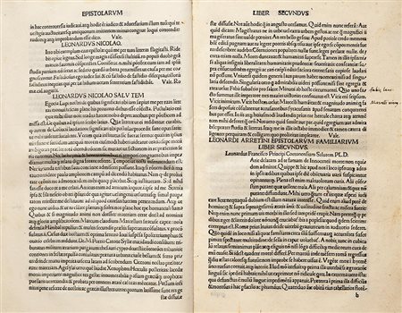 Incunabolo - Bruni, Leonardo Epistolarum familiarum libri VIII Venezia,...