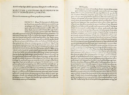 Incunabolo - Quintilianus, Marcus Fabius Institutionae oratoriae [Venezia,...