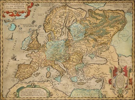 Ortelius, Abraham Europam, sive Celticam Veterem Incisione su rame, Anversa...