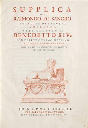 Sangro, Raimondo, Principe di Sansevero Supplica [...] umiliata alla Santita...