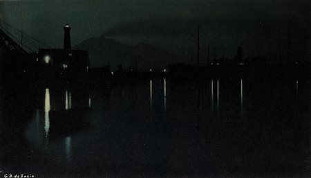 Giovanni Battista de Socio Notturno, ca. 1910/’20 Stampa vintage, cianotipia....