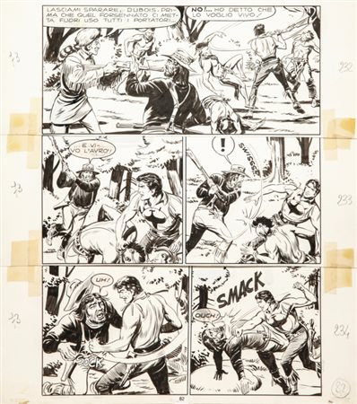 Gallieno Ferri "Zagor - Servizio segreto", 1970 matita e china su cartoncino,...