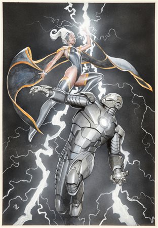 Adi Granov "X-Men Regenesis", 2012 tecnica mista su cartoncino, 28,5 x 41 cm...