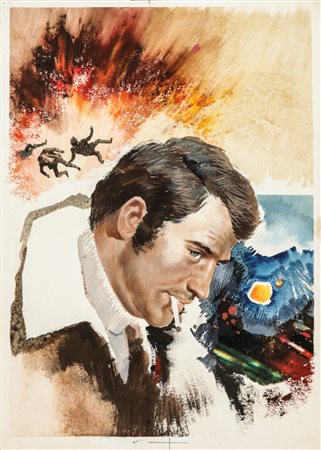 Carlo Jacono "Goldrake - L'amante di gomma", 1973 tempera e collage su...