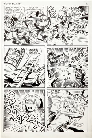 Jack Kirby "Silver Star", 1983 matita e china su cartoncino, 28 x 43 cm...