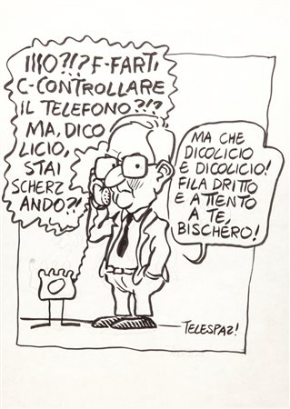 Andrea Pazienza "Dicolicio e dicolicio" matita e pennarello su carta, 21 x...