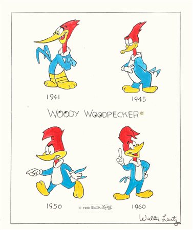 Walter Lantz "Woody Woodpecker", 1980 matita, china e tempera su cartone,...