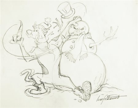 Iwao Takamoto "Scooby-Doo" matita su carta, 28 x 33 cm Studio di produzione...