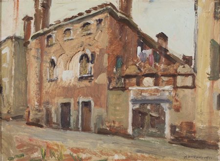 NOVATI MARCO Venezia 1895 - 1975 Case vecchie a San Vio (anni '40) olio su...