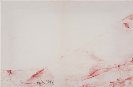 NITSCH HERMANN Vienna 1938 senza titolo 1988 acrilici su tela 25x38 cm firma...